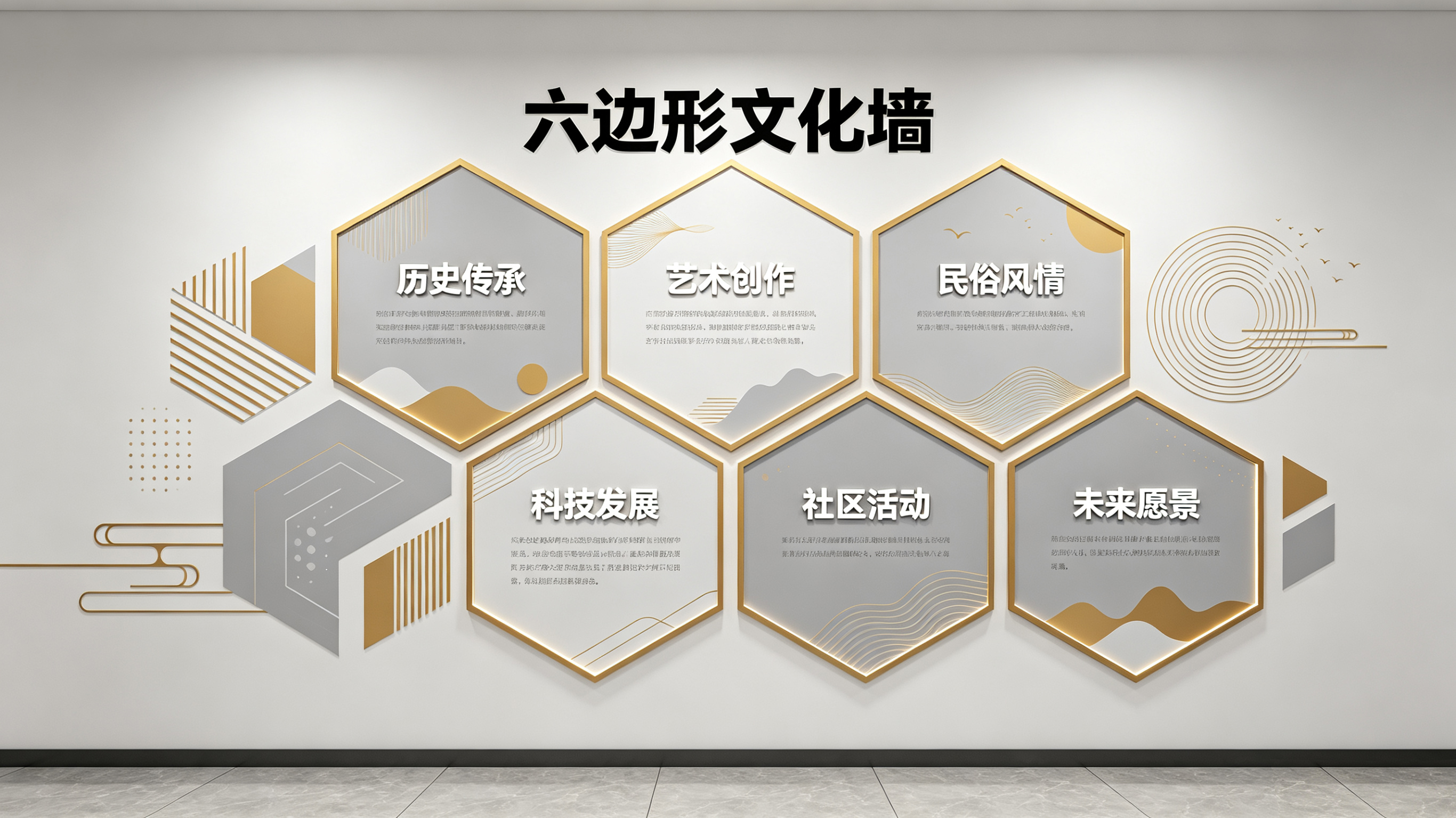 鲁山企业文化墙 | 六边形信息美学